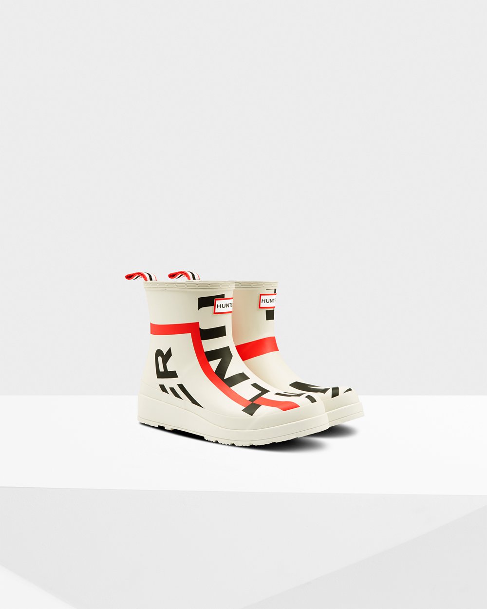 Botas Play Hunter Feminina Branco - Original Short Exploded Logo Rain - 32KUXCOIW